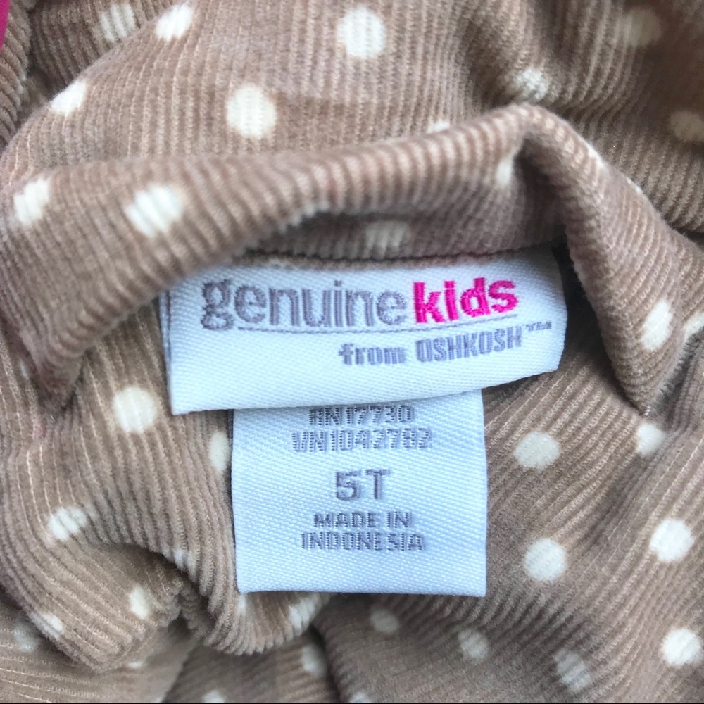 OshKosh Kids Pink Tan Cheetah & White Polka Dot Kids Reversible Corduroy Vest - Picture 7 of 7
